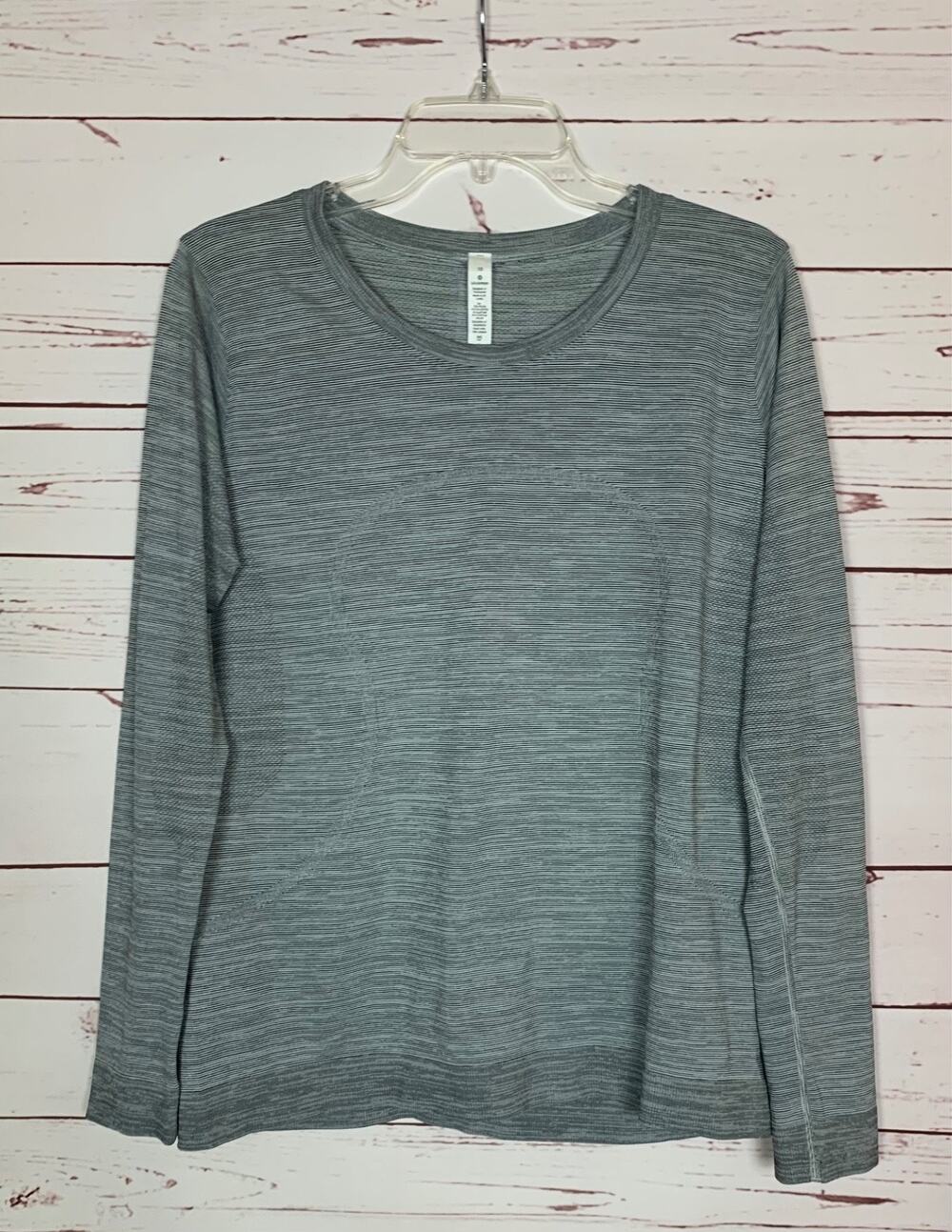 Lululemon Women's Size 10 Gray Swiftly Tech Long Sleeve Workout Athletic Shirt